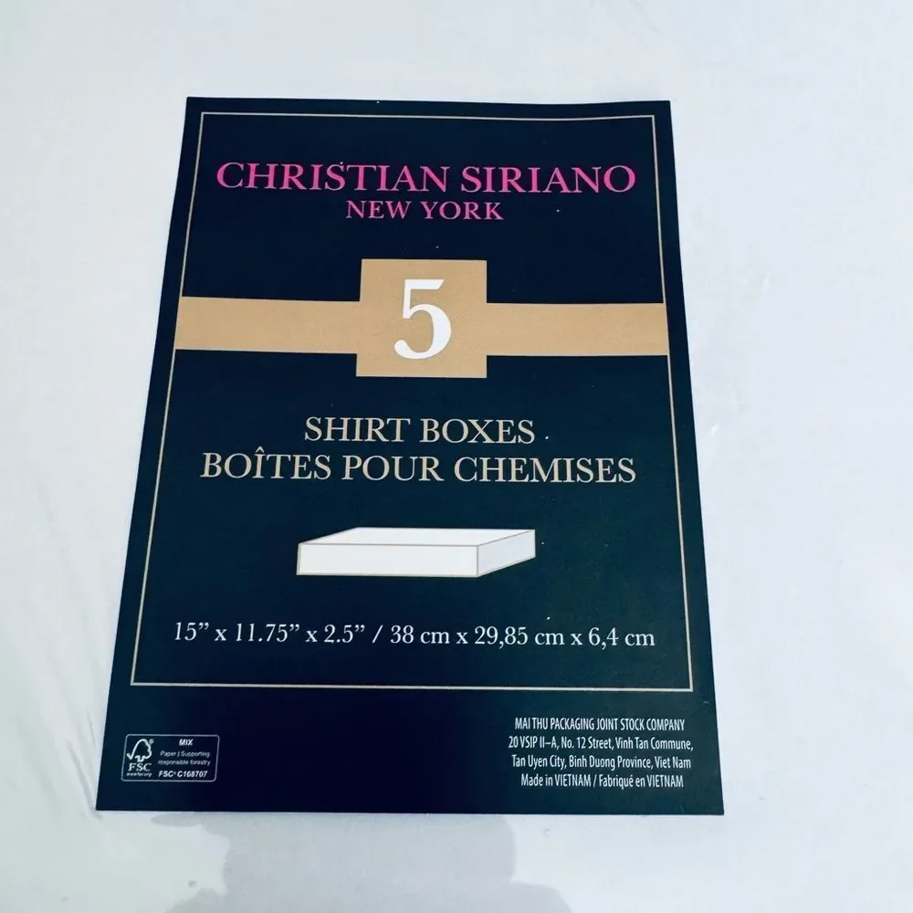 Christian Siriano Gray Gold Snowflakes Christmas Holiday Gift Shirt Boxes Set